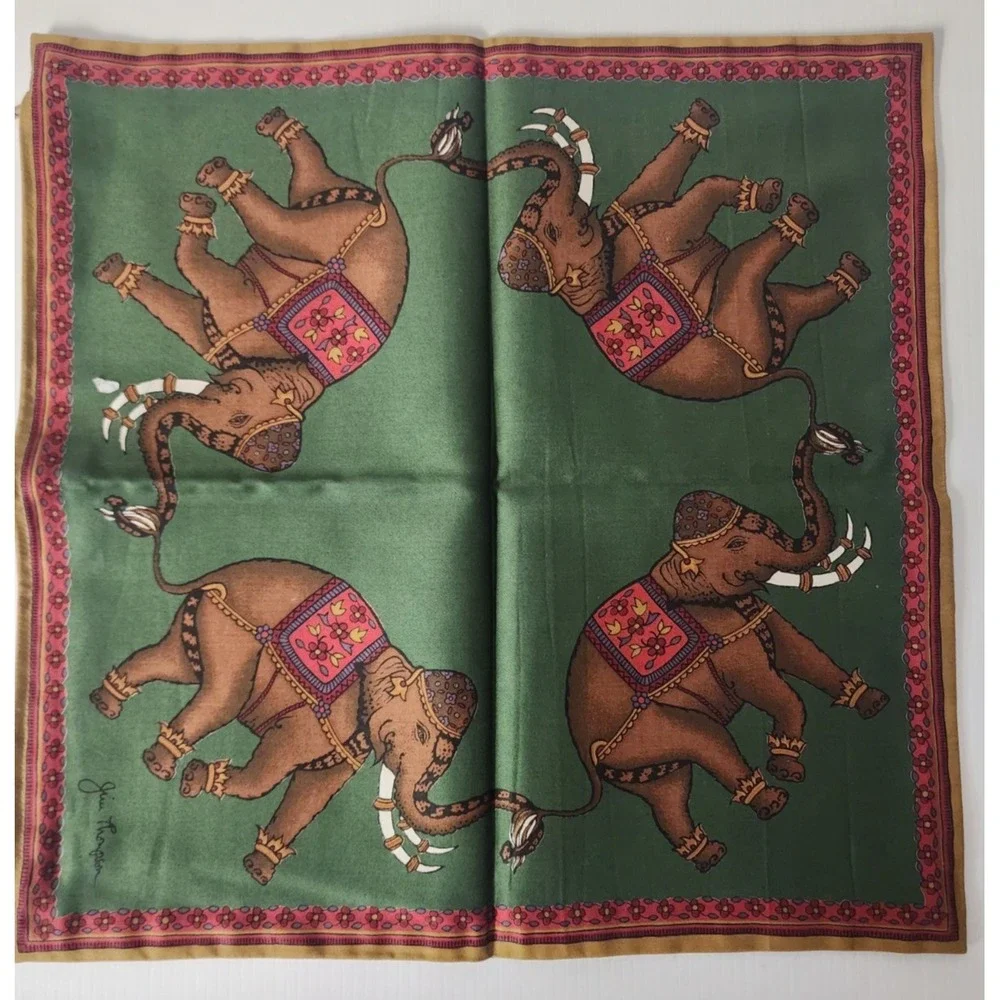 Jim Thompson 100% Cotton Elephant Pillow Cushion Covers (2)   NEW‎